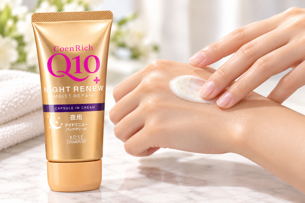 KOSE CoenRich Q10 Night Renew Moist Repair Hand Cream 80g / 2.82 oz